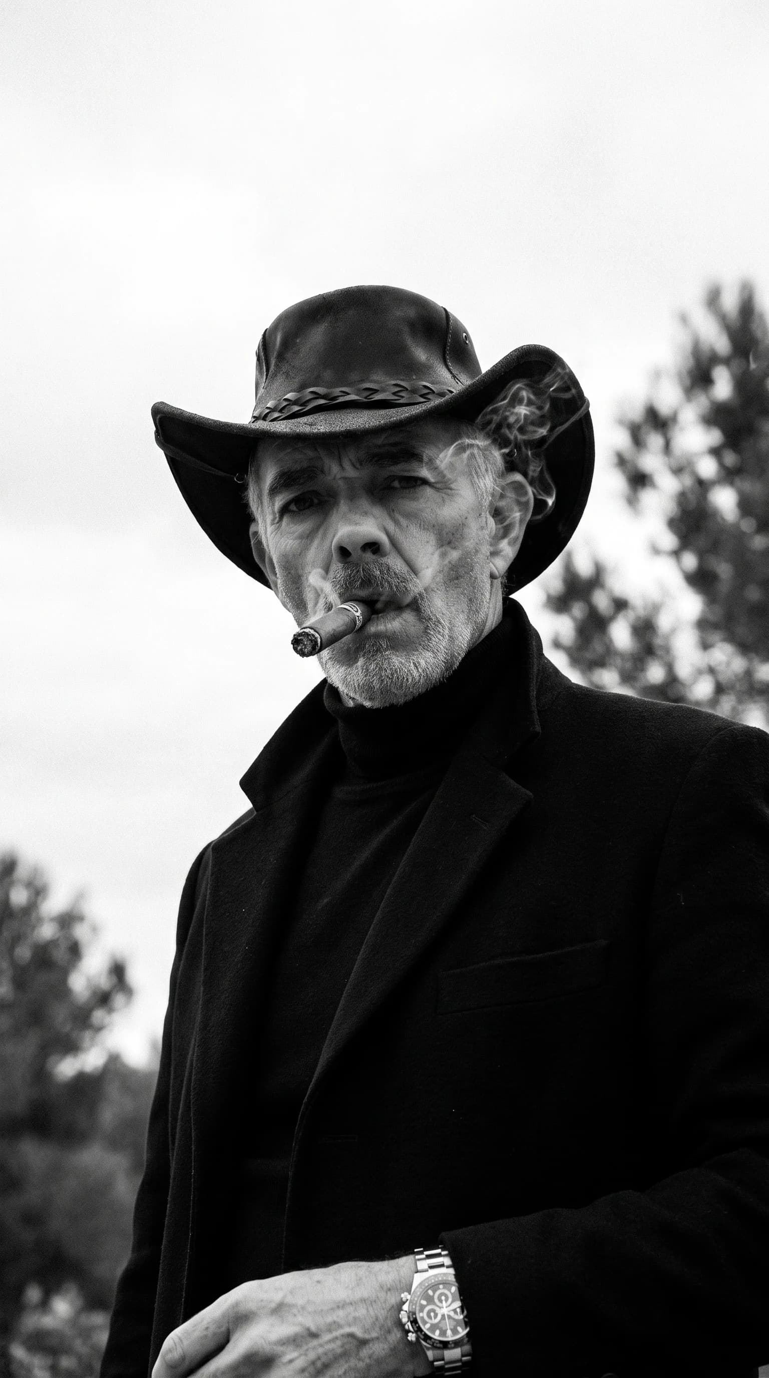 Retrato en blanco y negro del padre