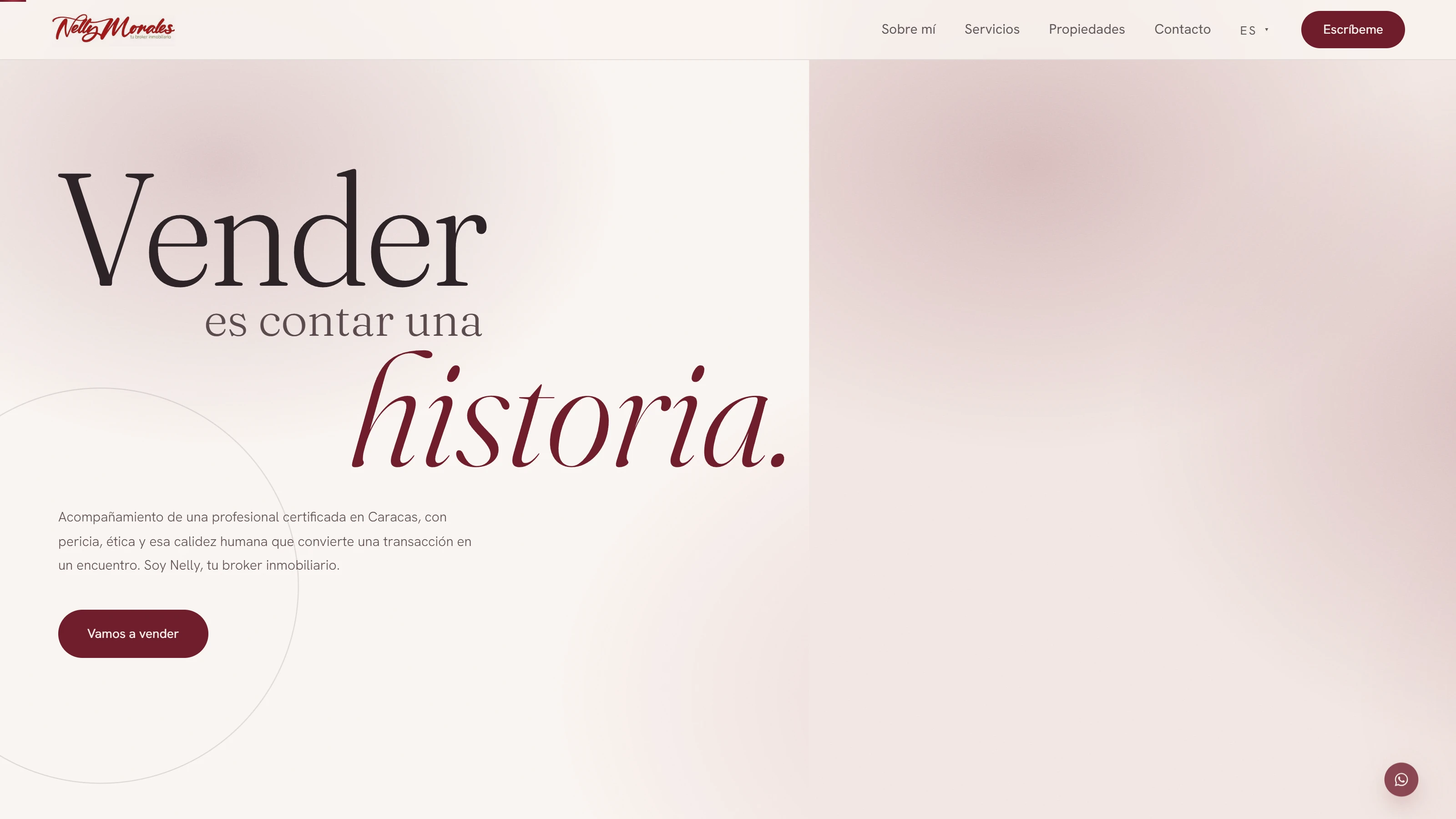La portada con un panel rosado que entra desde la derecha y ya cubre casi la mitad de la pantalla, retrato incluido